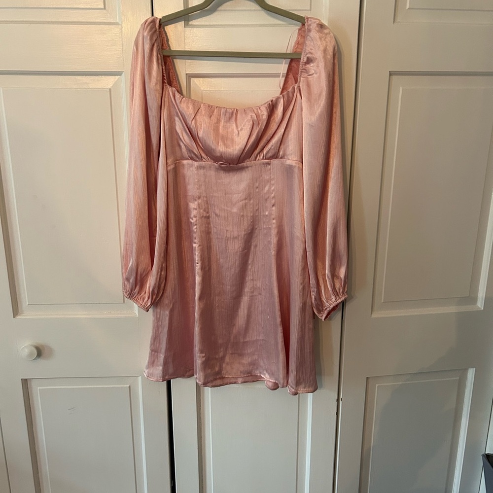 Astr Pink Long Sleeve Dress